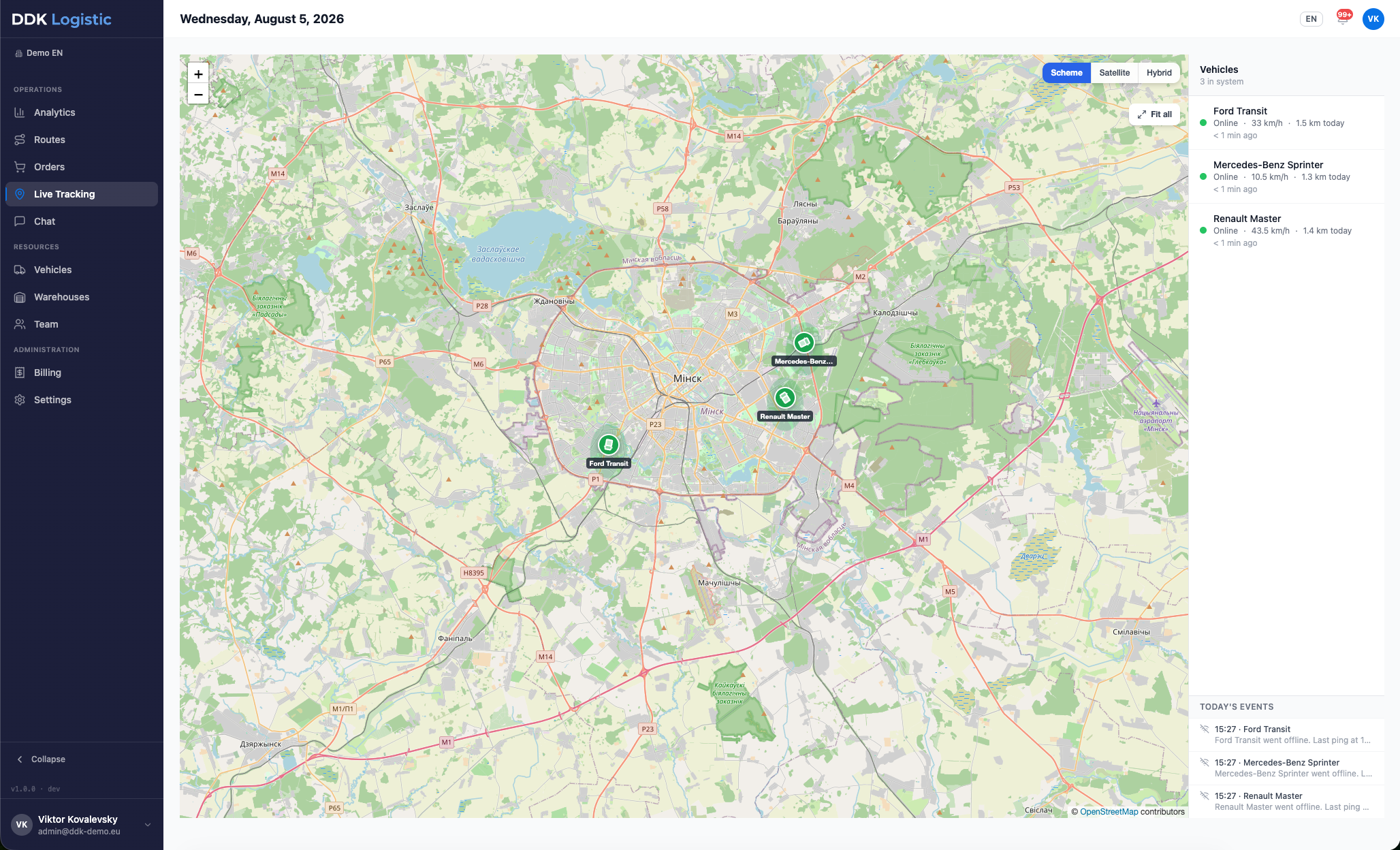 Every vehicle on a live map